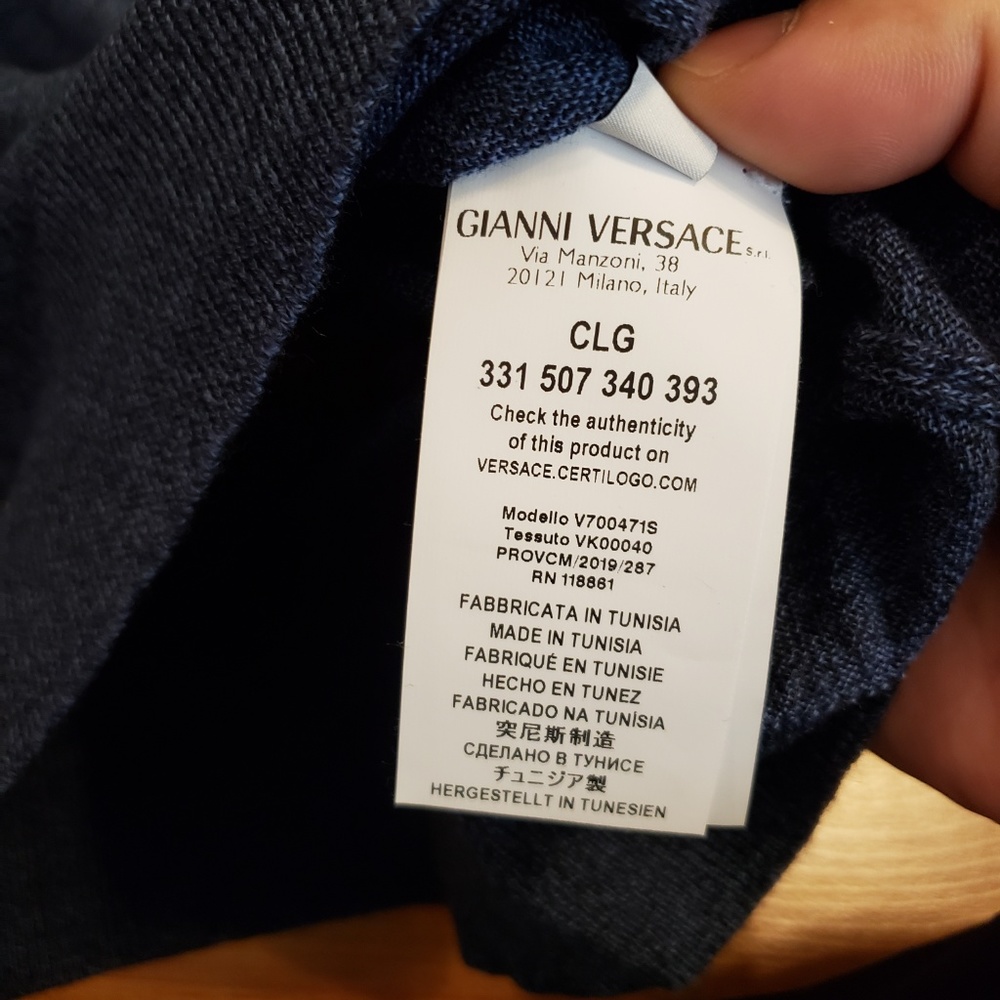 Versace Collection Blue Logo Knit Sweater Knitwear - Picture 5 of 6